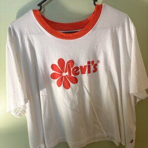 White Levis Crop Top